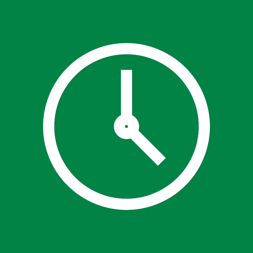 Green App Icon Clock