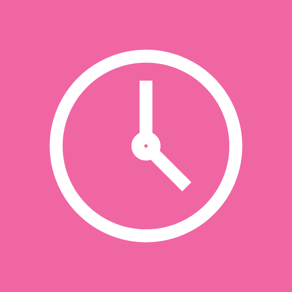 Hot Pink App Icon Clock