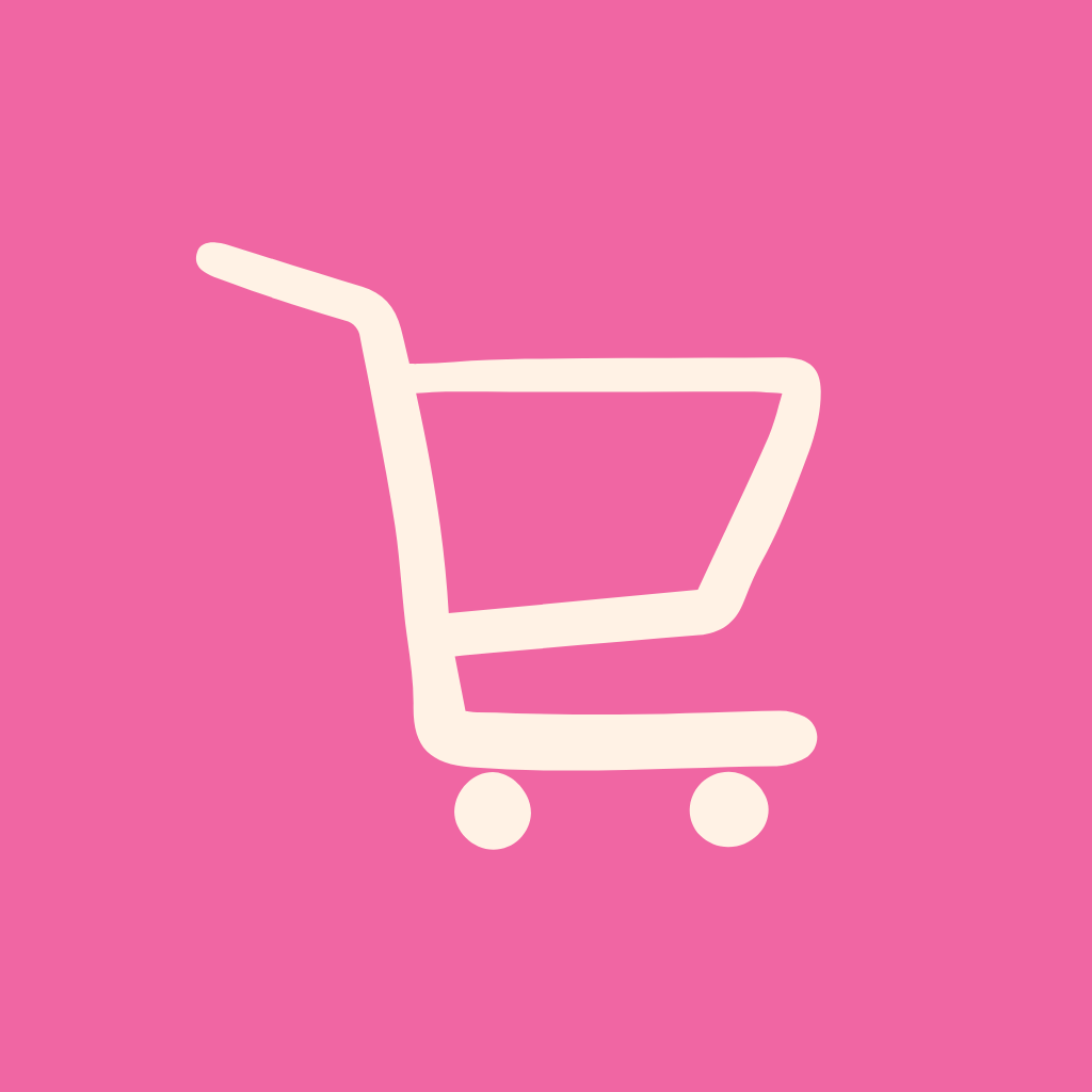 Hot Pink App Icon Shopping Cart