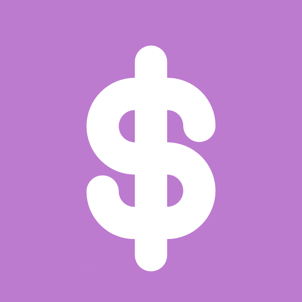 Purple app icons Money application