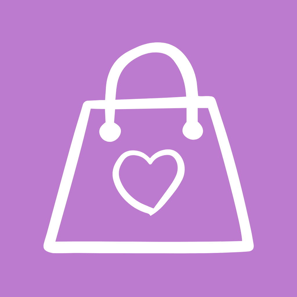 Purple app icons Shopping Application