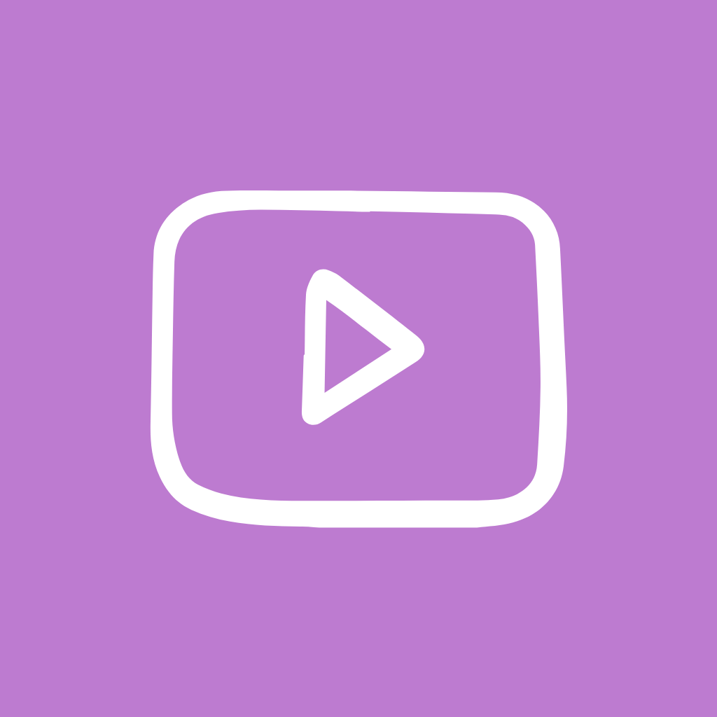 Purple app icons Youtube