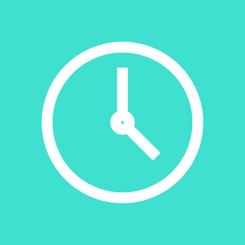 Turquoise App Icon Clock