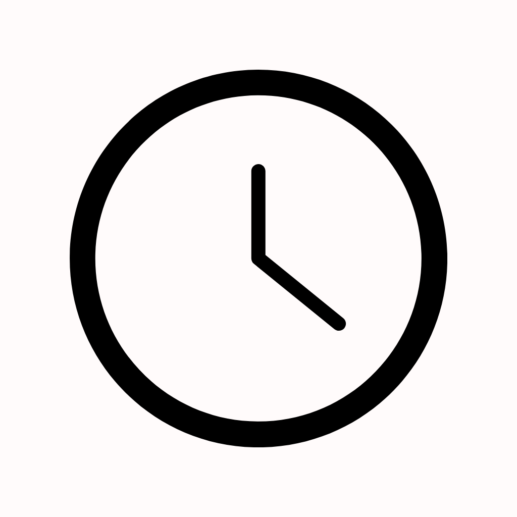 White App Icon Clock