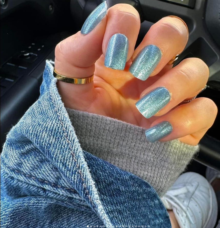 Sparkle Blue Nails