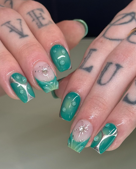 Turquoise Wishes Nails