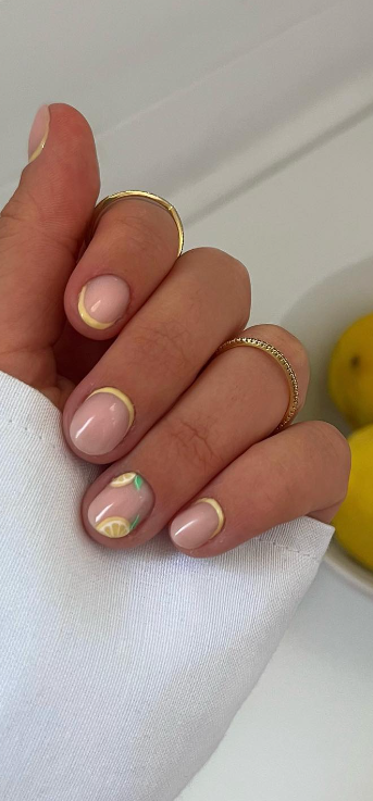 Lemon Zest Tips Nails