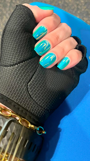 Teal Easter Glow Nails